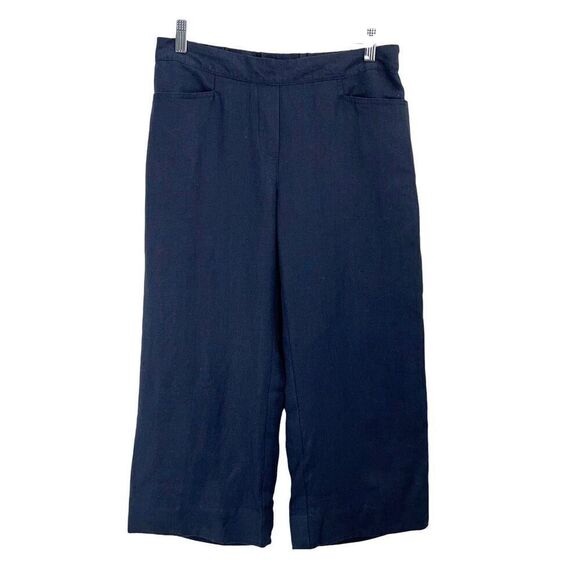 NEW J. Jill love linen‎ navy blue cropped pants Size SP Petite lagenlook - Picture 1 of 9